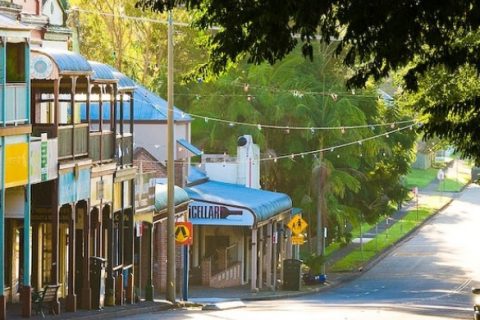 Coloured buildings of Bangalow